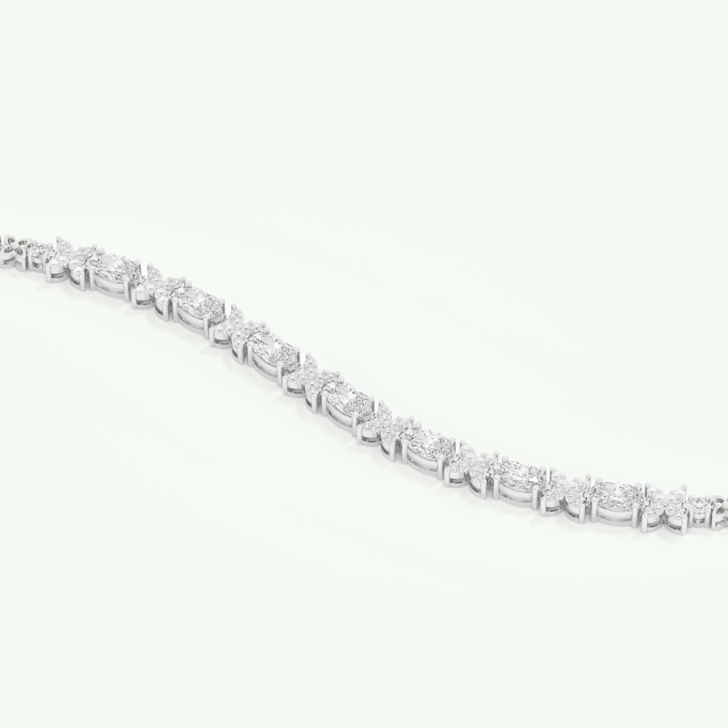 1.74 TCW Oval & Round Shaped Lab-Grown Diamond Tennis Bracelet 8