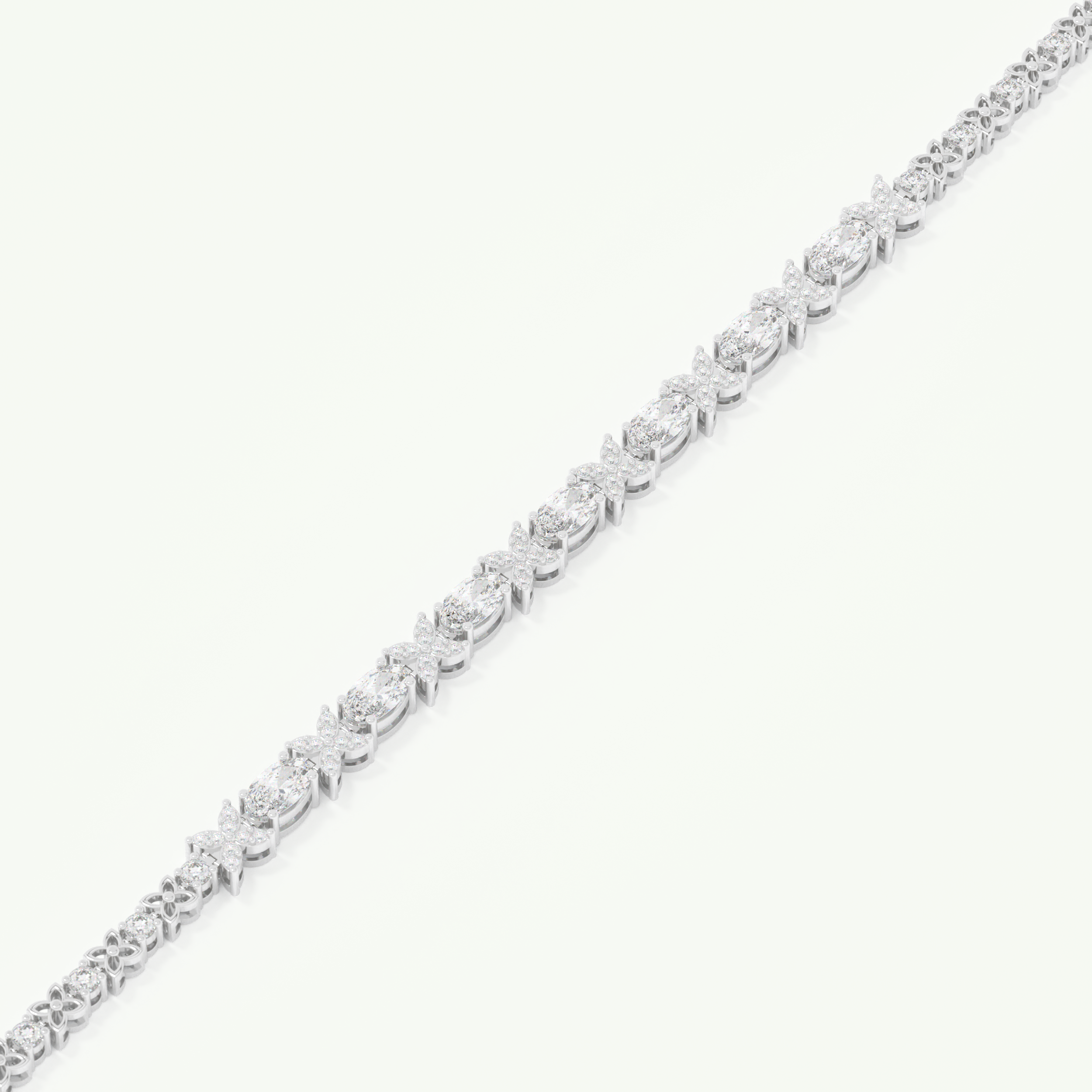 1.74 TCW Oval & Round Shaped Lab-Grown Diamond Tennis Bracelet 9