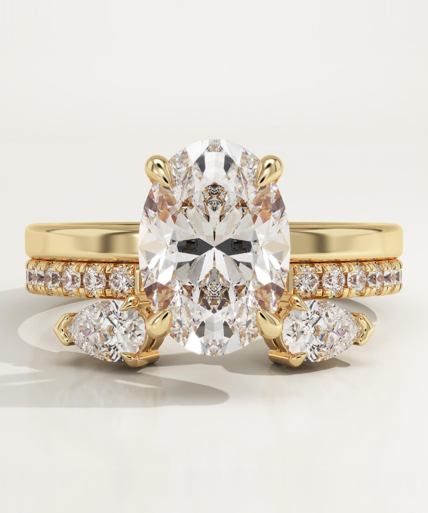 Oval Cut Cluster Lab-Grown Diamond Bridal Set