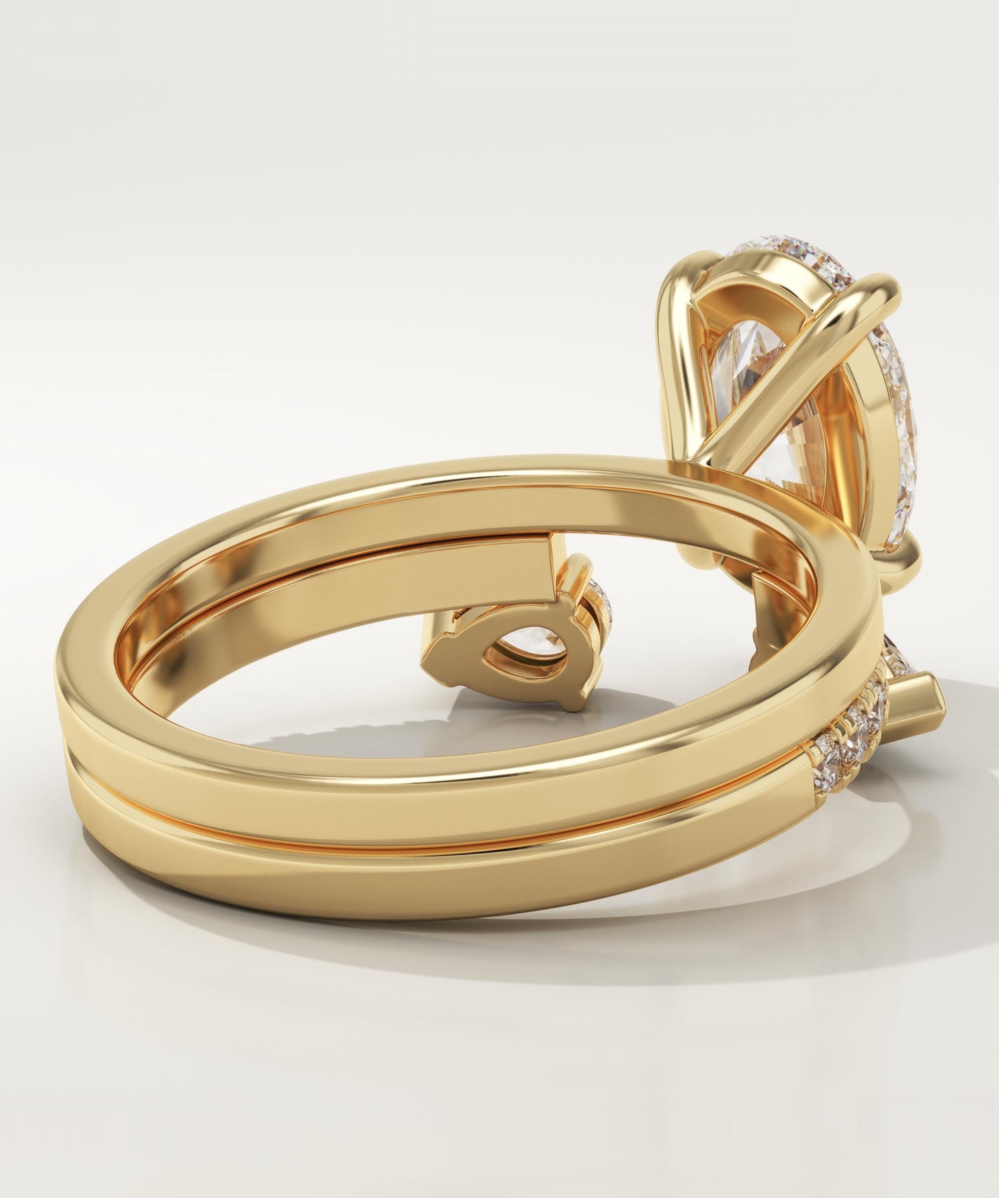 Oval Cut Cluster Lab-Grown Diamond Bridal Set