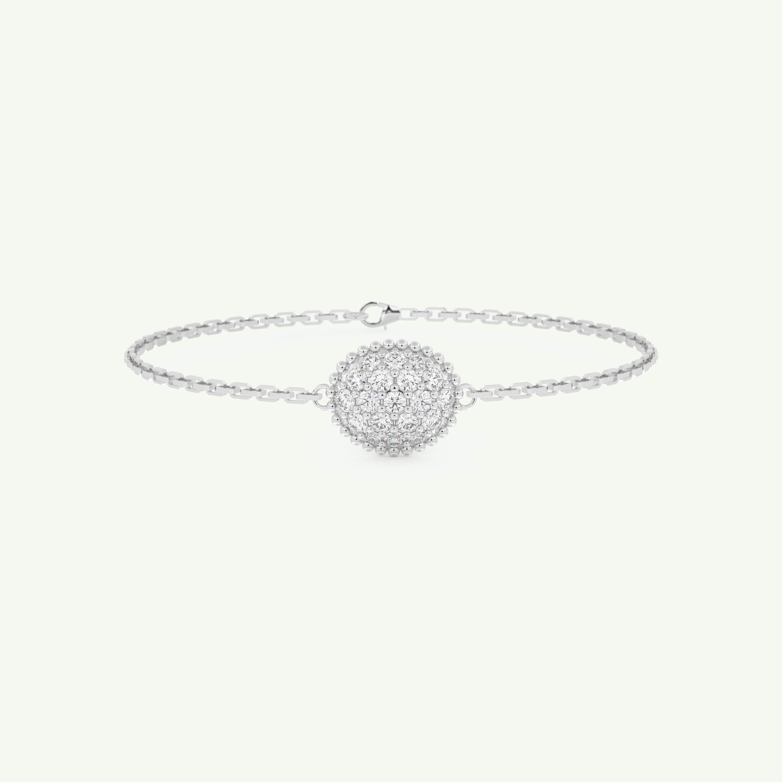 0.53 TCW Round Shaped Lab-Grown Diamond Clover Bracelet 7