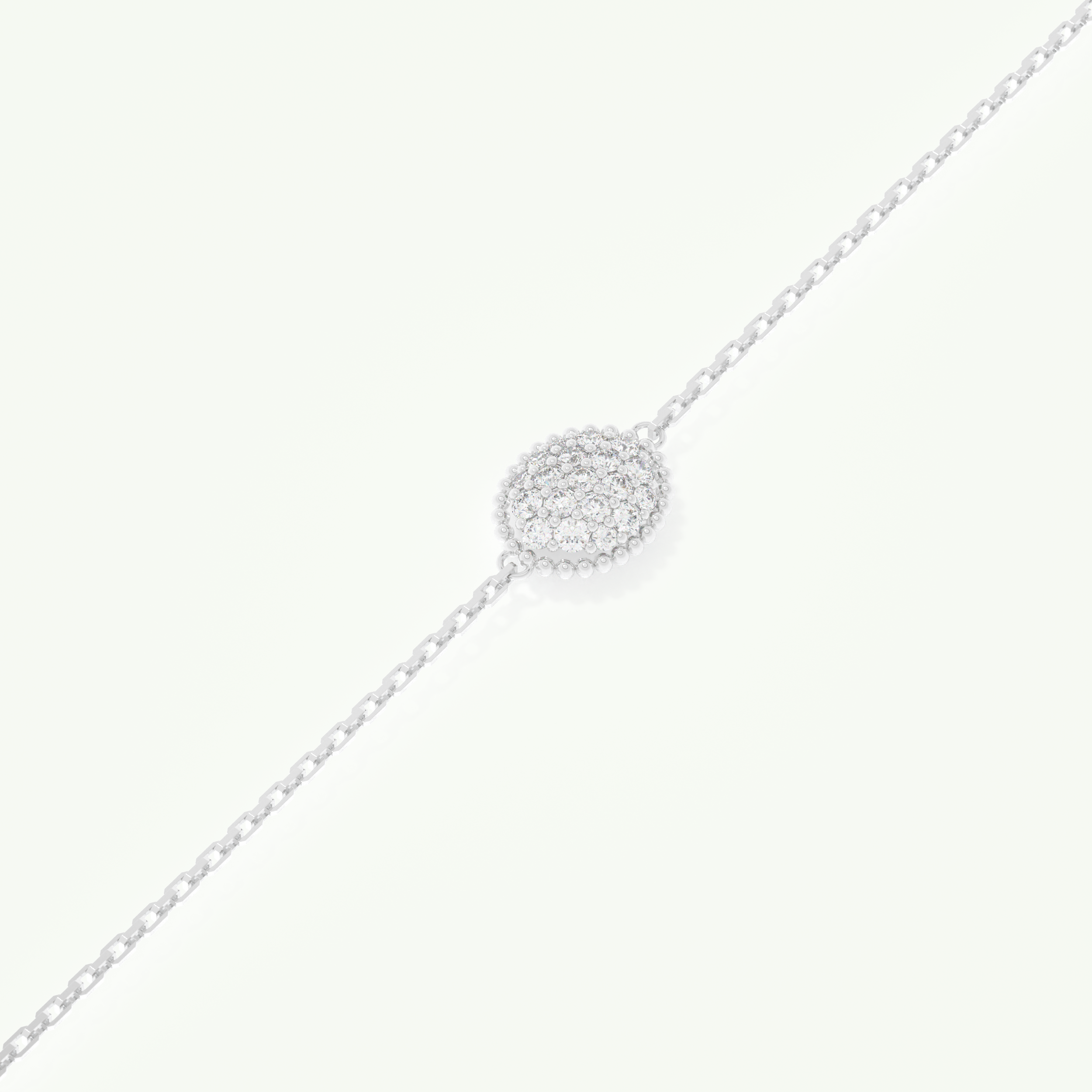 0.53 TCW Round Shaped Lab-Grown Diamond Clover Bracelet 9