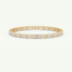 8.38 TCW Emerald Shaped Lab-Grown Diamond Tennis Bracelet 1
