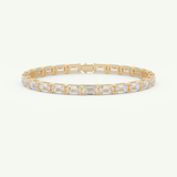 8.38 TCW Emerald Shaped Lab-Grown Diamond Tennis Bracelet 1