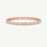 8.38 TCW Emerald Shaped Lab-Grown Diamond Tennis Bracelet 4