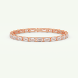 8.38 TCW Emerald Shaped Lab-Grown Diamond Tennis Bracelet 4