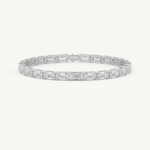 8.38 TCW Emerald Shaped Lab-Grown Diamond Tennis Bracelet 7