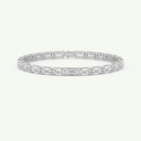8.38 TCW Emerald Shaped Lab-Grown Diamond Tennis Bracelet 7