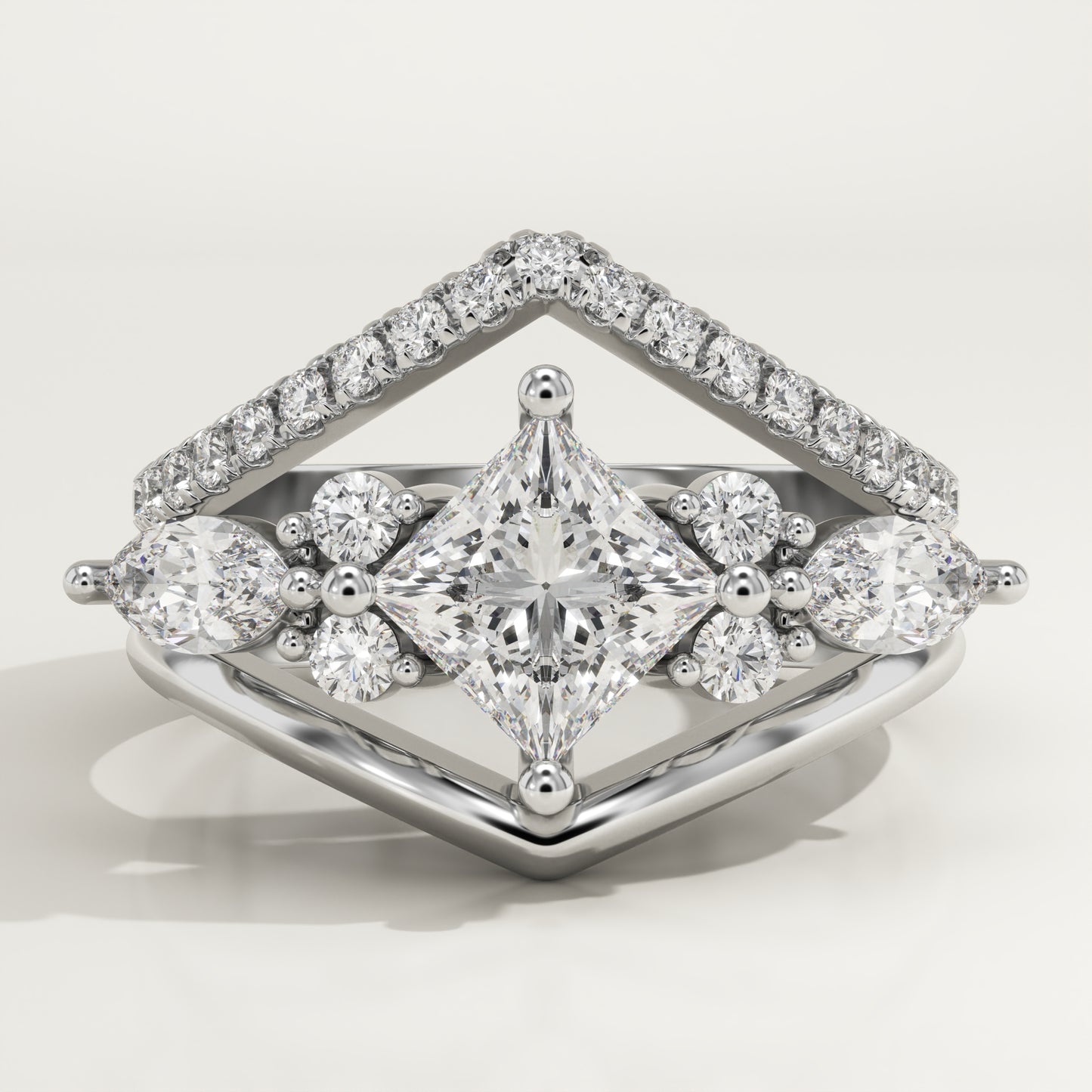 Princess Cut Cluster Lab-Grown Diamond Bridal Set