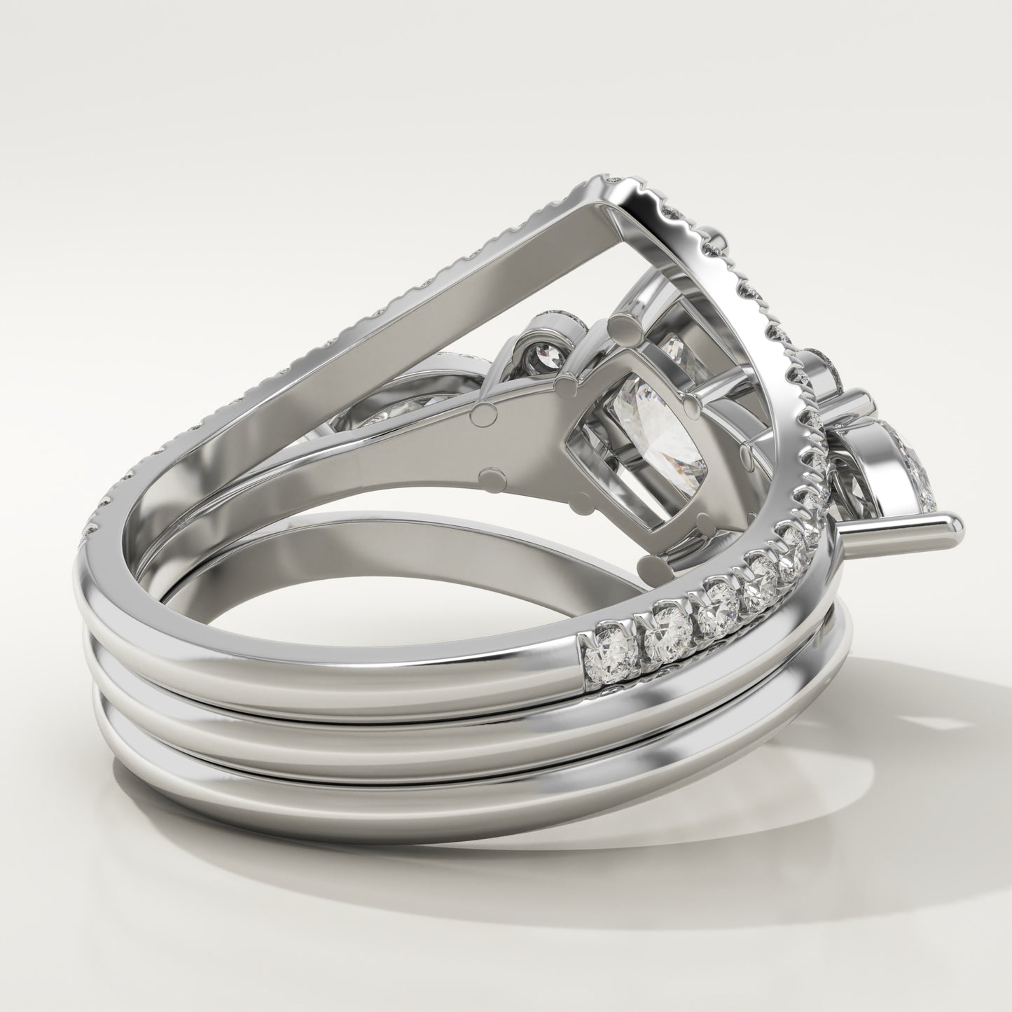 Princess Cut Cluster Lab-Grown Diamond Bridal Set