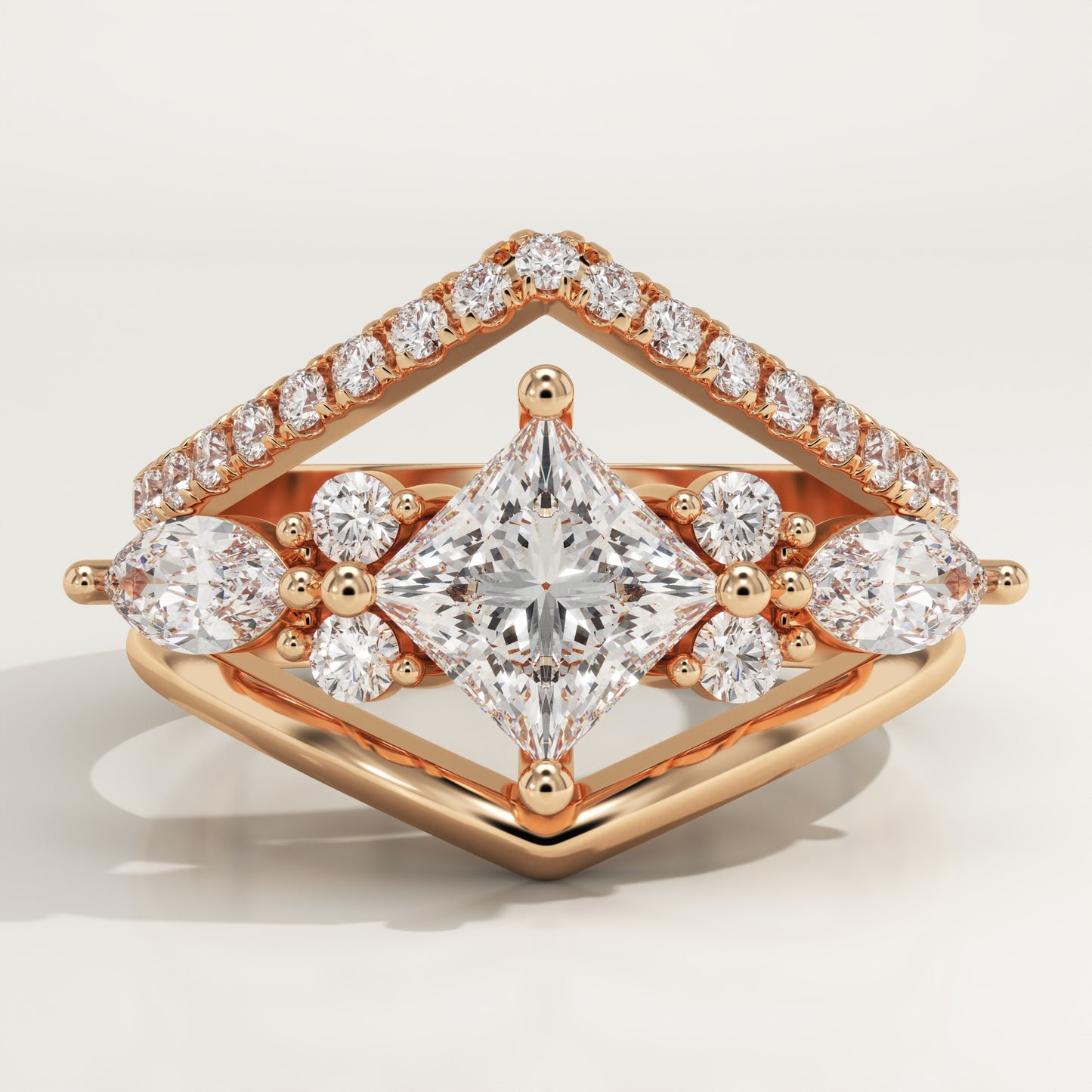 Princess Cut Cluster Lab-Grown Diamond Bridal Set