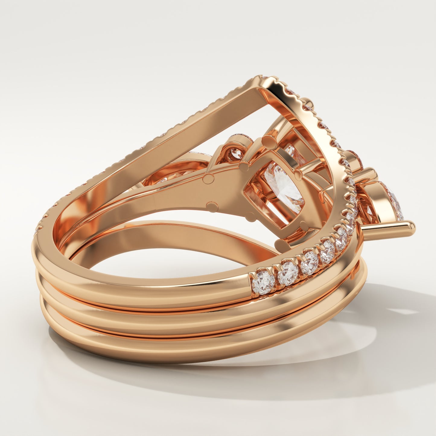 Princess Cut Cluster Lab-Grown Diamond Bridal Set