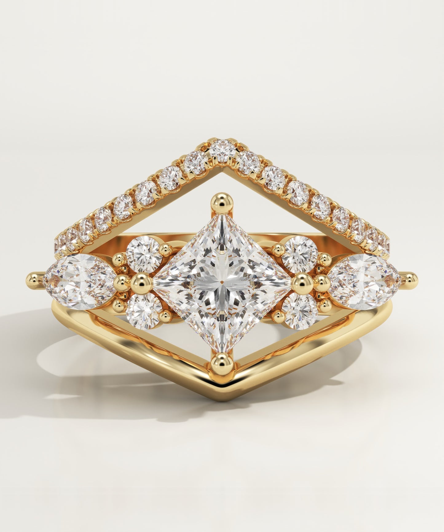 Princess Cut Cluster Lab-Grown Diamond Bridal Set