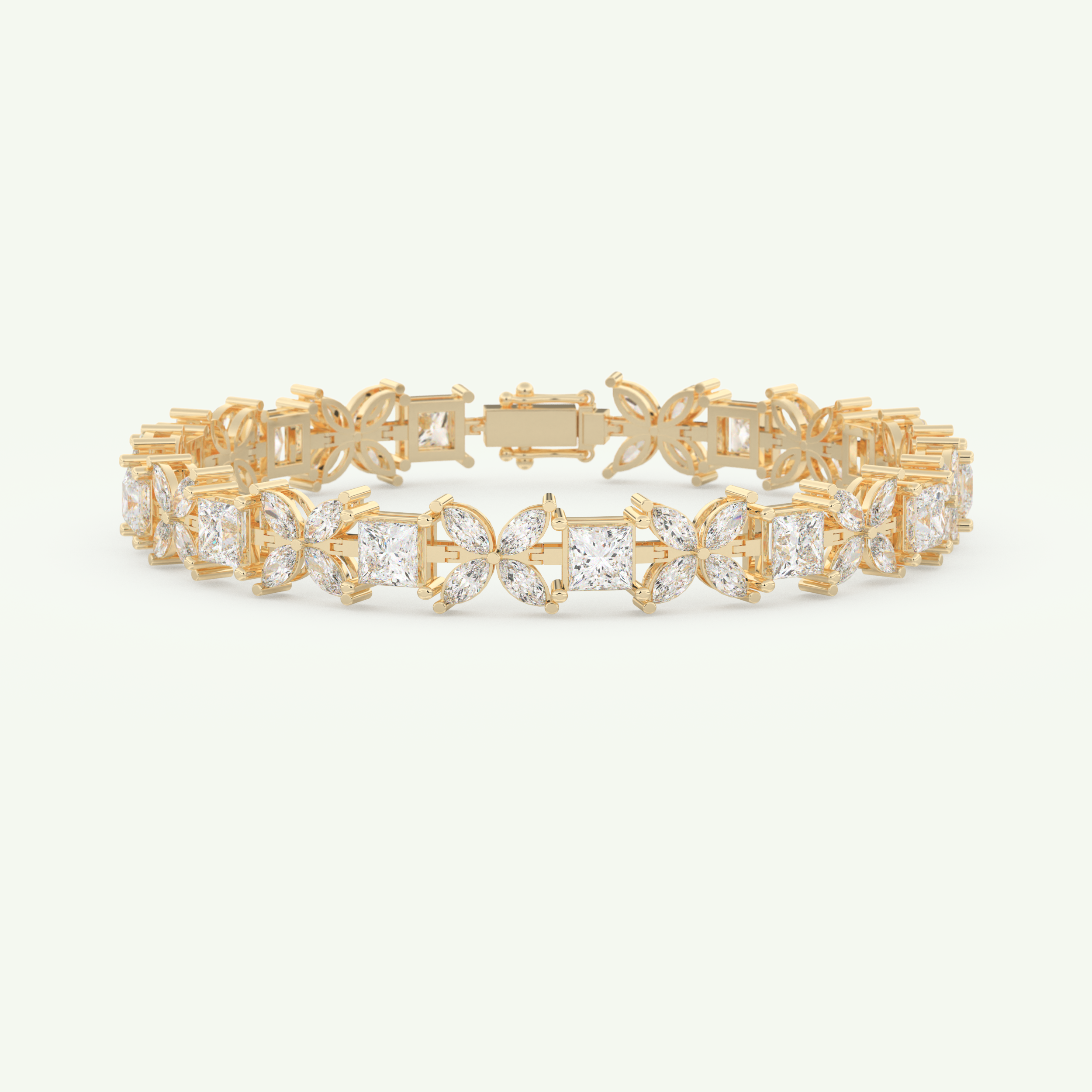 7.32 TCW Princess & Marquise Shaped Lab-Grown Diamond Tennis Bracelet 1