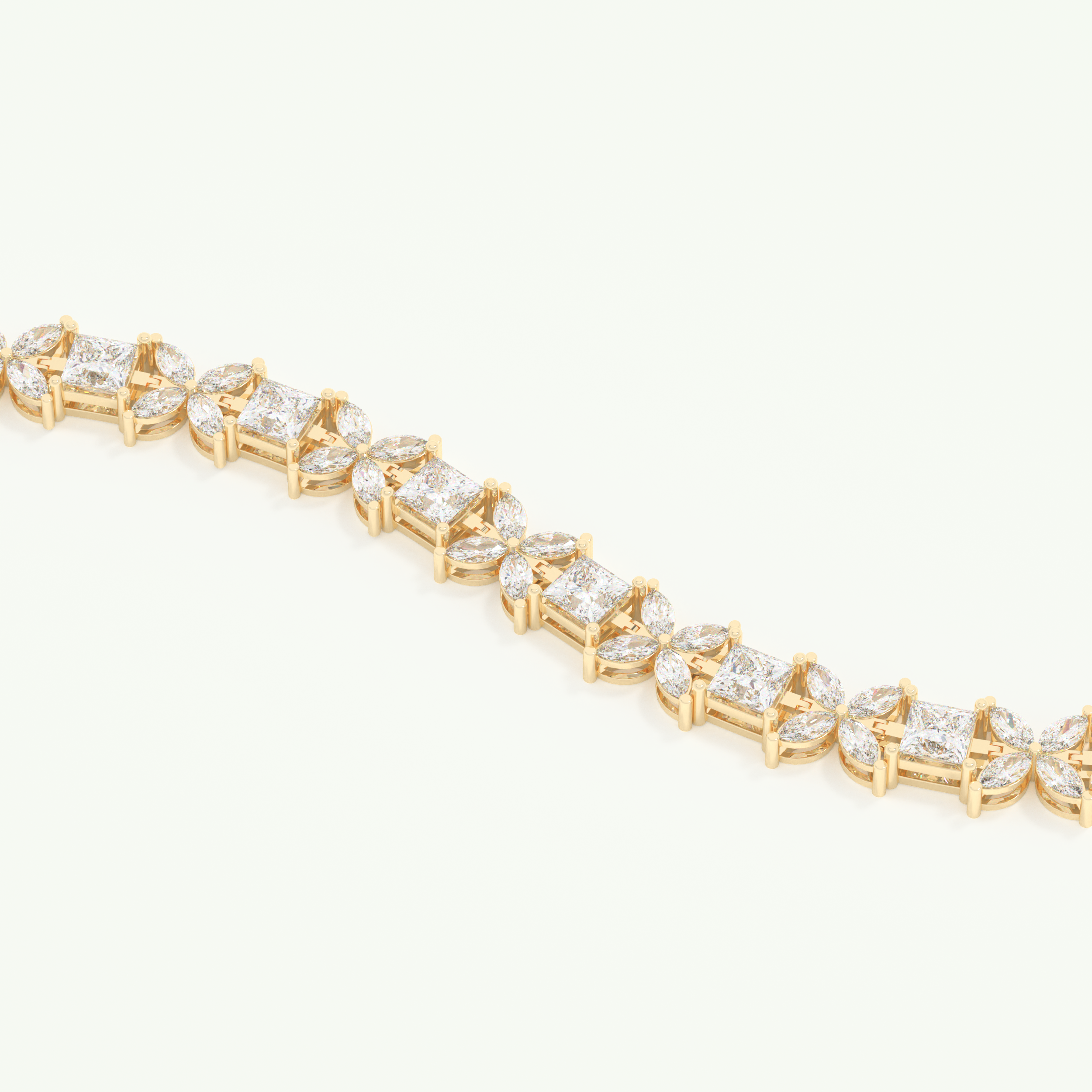 7.32 TCW Princess & Marquise Shaped Lab-Grown Diamond Tennis Bracelet 2