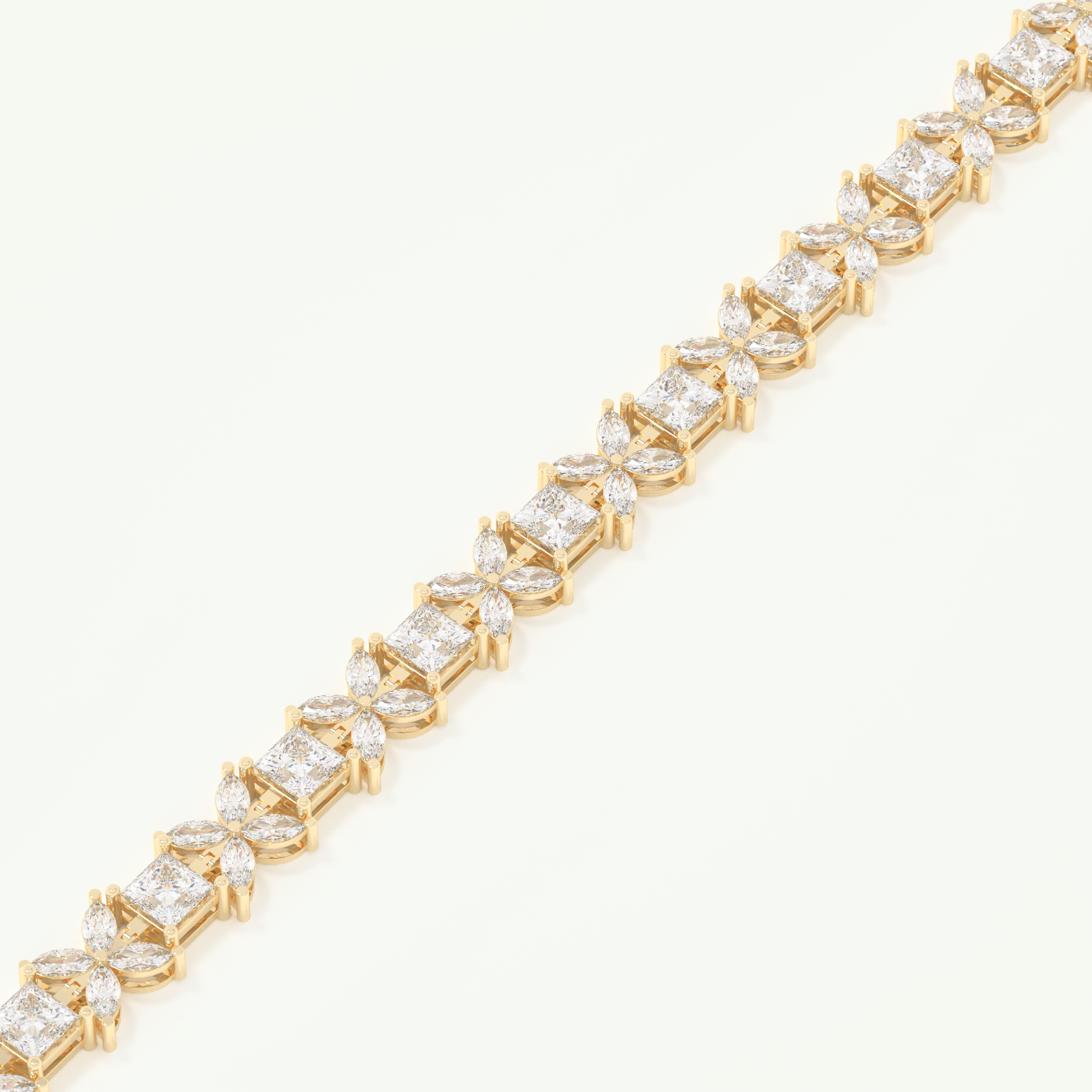 7.32 TCW Princess & Marquise Shaped Lab-Grown Diamond Tennis Bracelet 3
