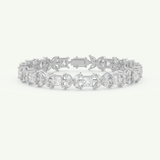 7.32 TCW Princess & Marquise Shaped Lab-Grown Diamond Tennis Bracelet 7