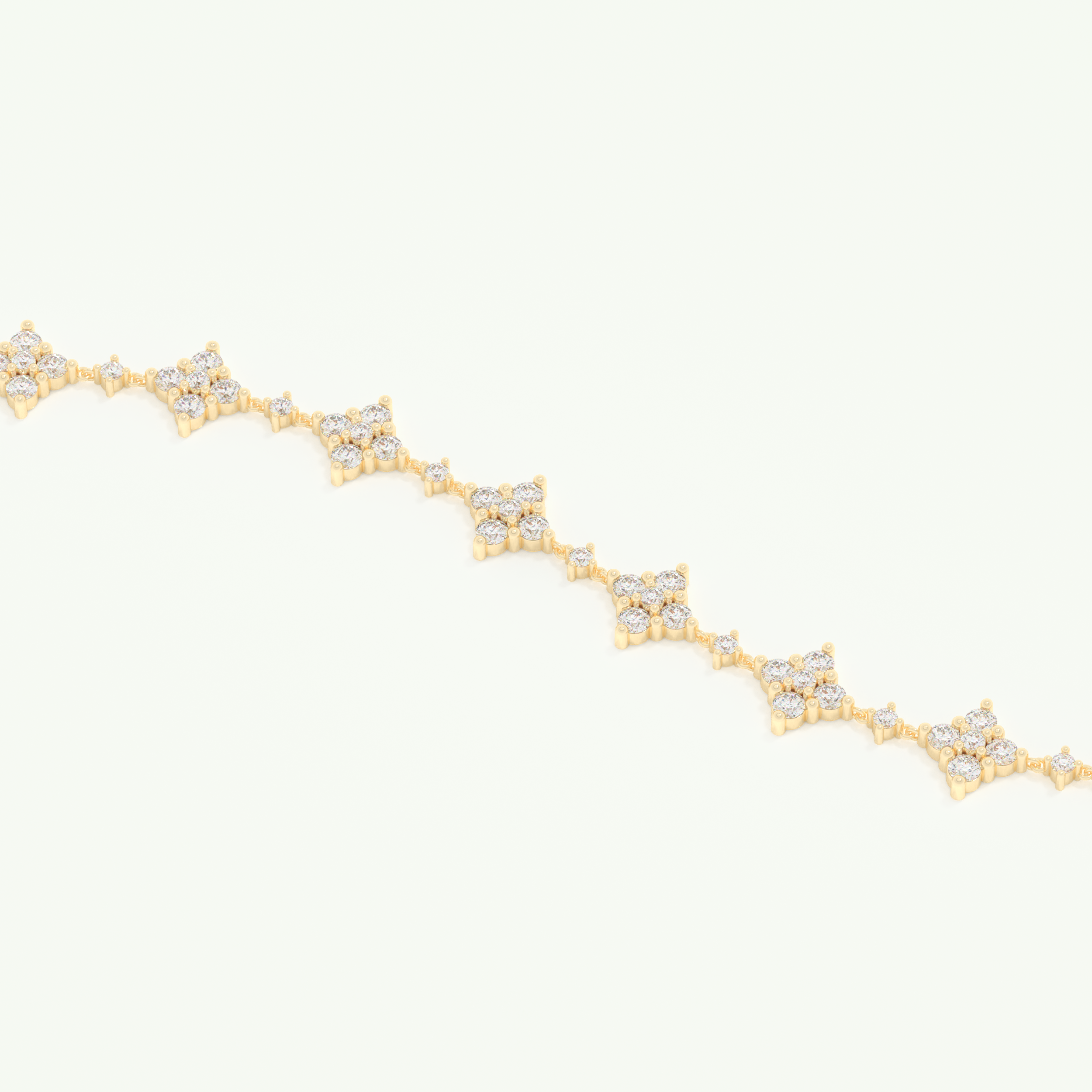 1.89 TCW Round Shaped Lab-Grown Diamond Clover Bracelet 2