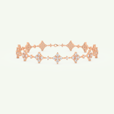1.89 TCW Round Shaped Lab-Grown Diamond Clover Bracelet 4