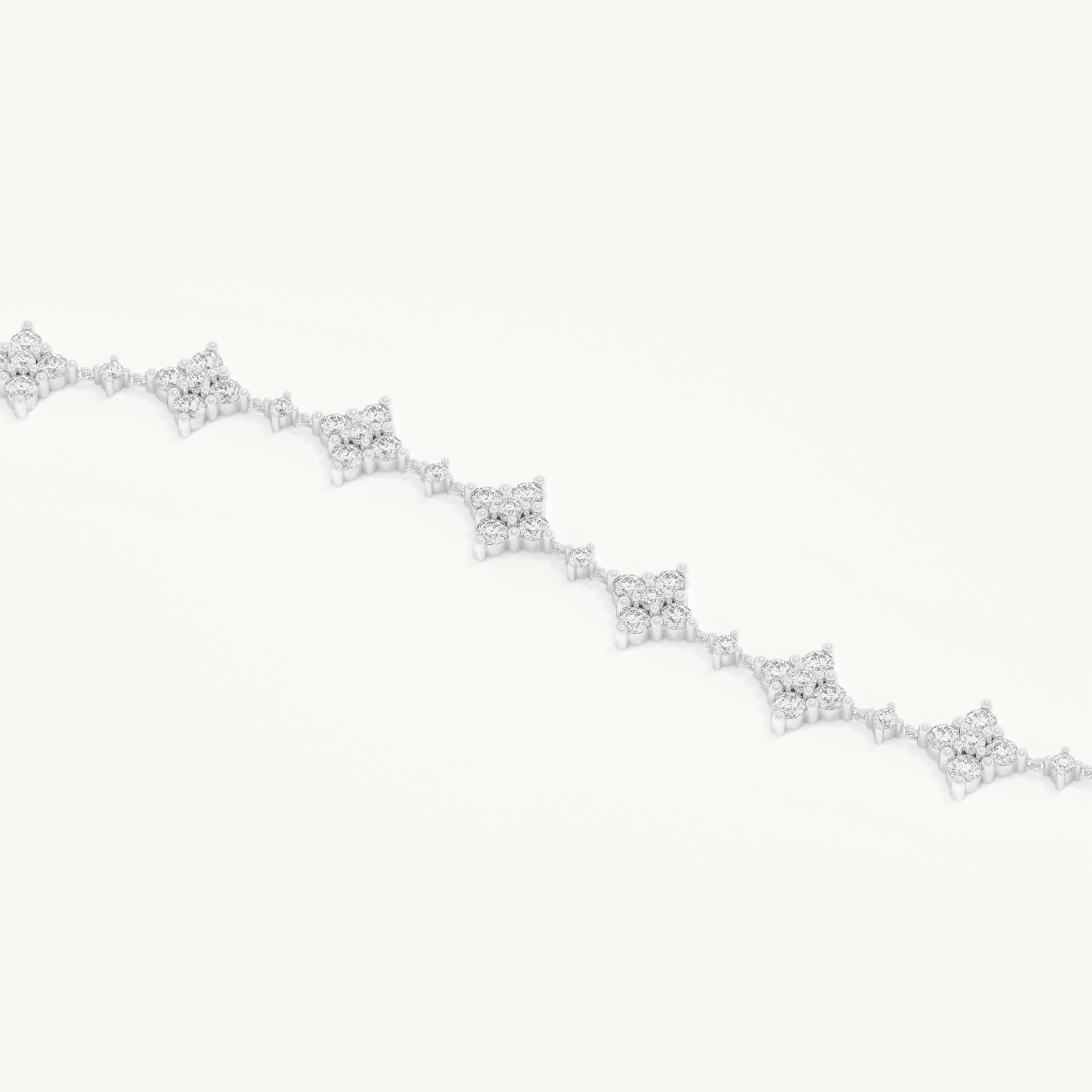1.89 TCW Round Shaped Lab-Grown Diamond Clover Bracelet 8
