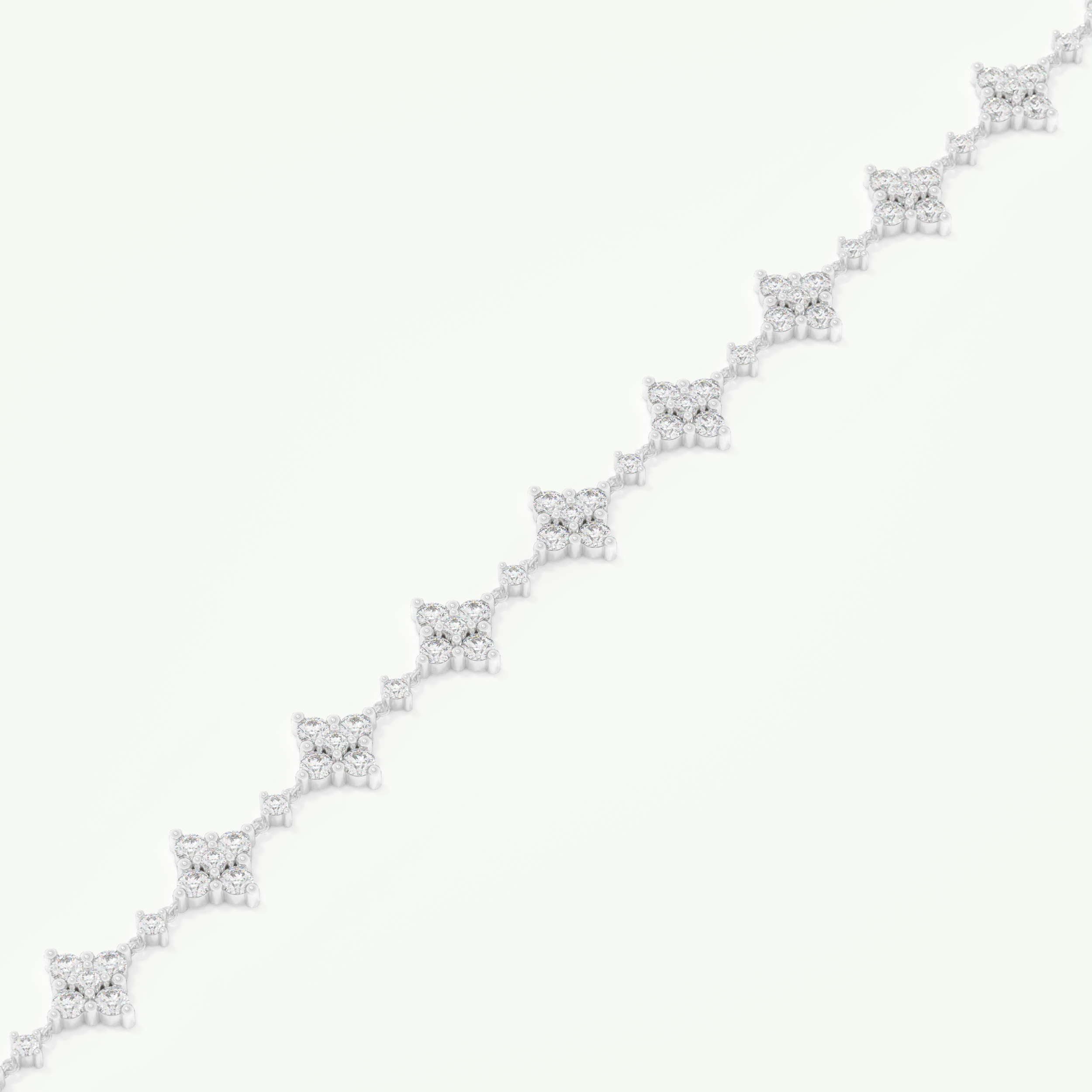 1.89 TCW Round Shaped Lab-Grown Diamond Clover Bracelet 9
