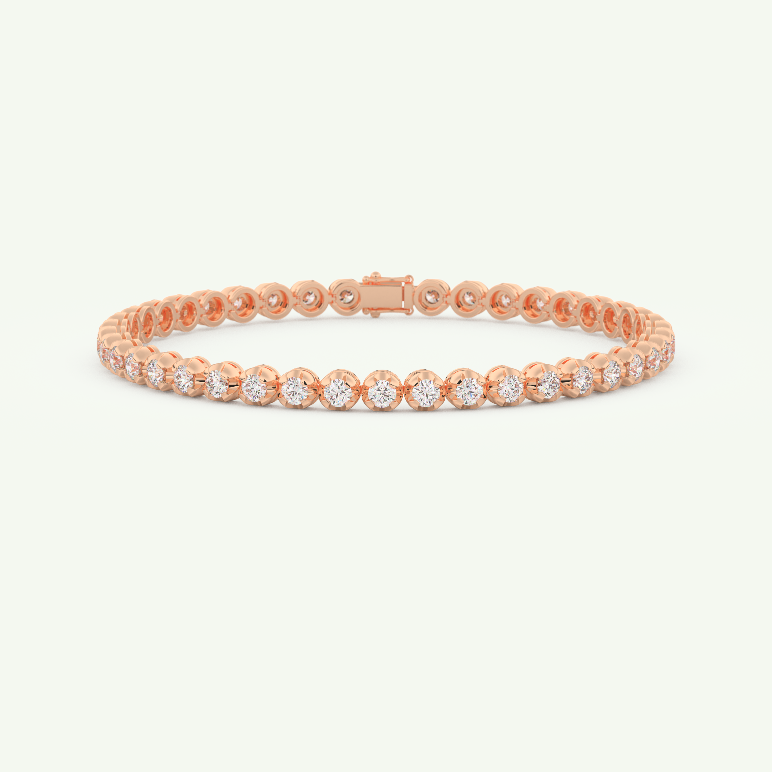 2.41 TCW Round Shaped Lab-Grown Diamond Tennis Bracelet 4