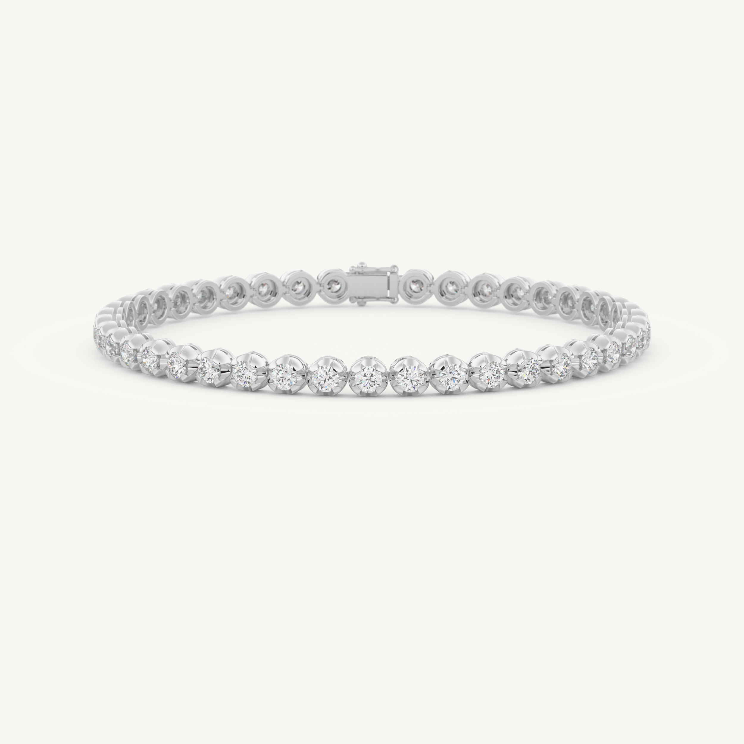 2.41 TCW Round Shaped Lab-Grown Diamond Tennis Bracelet 7