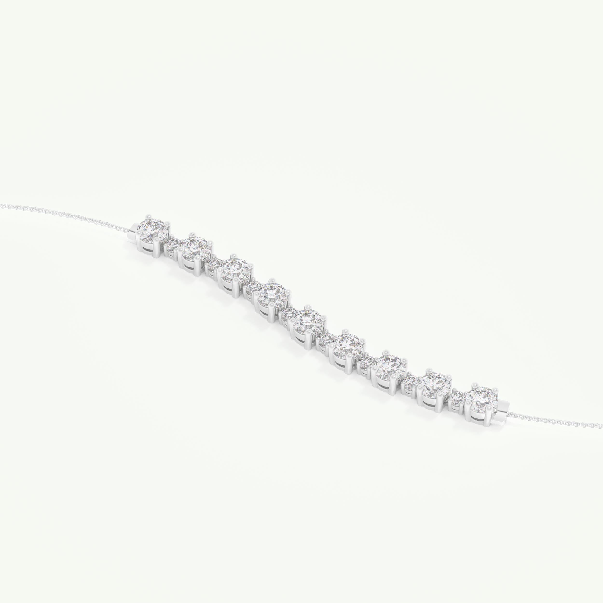 1.69 TCW Round Shaped Lab-Grown Diamond Tennis Bracelet 8