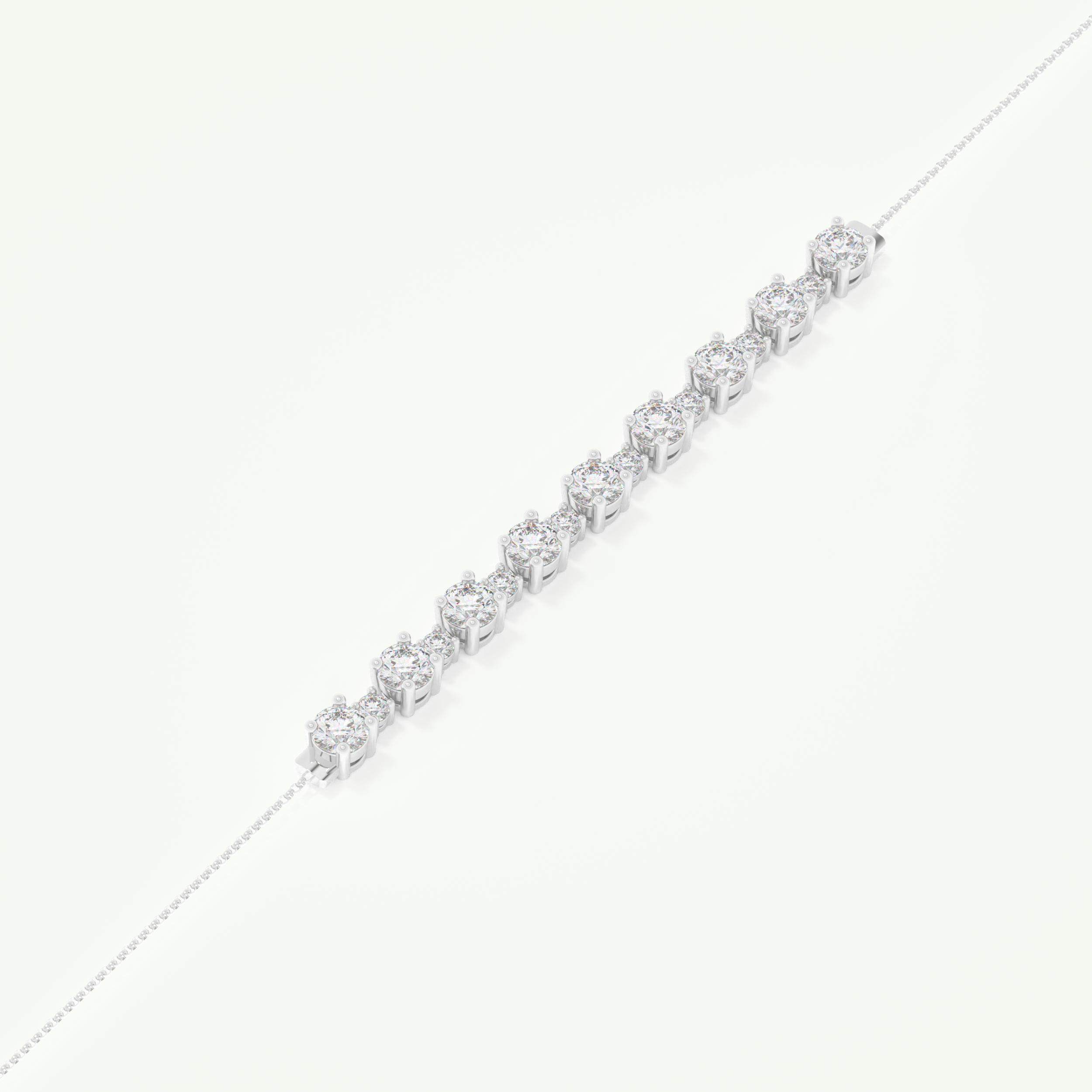 1.69 TCW Round Shaped Lab-Grown Diamond Tennis Bracelet 9