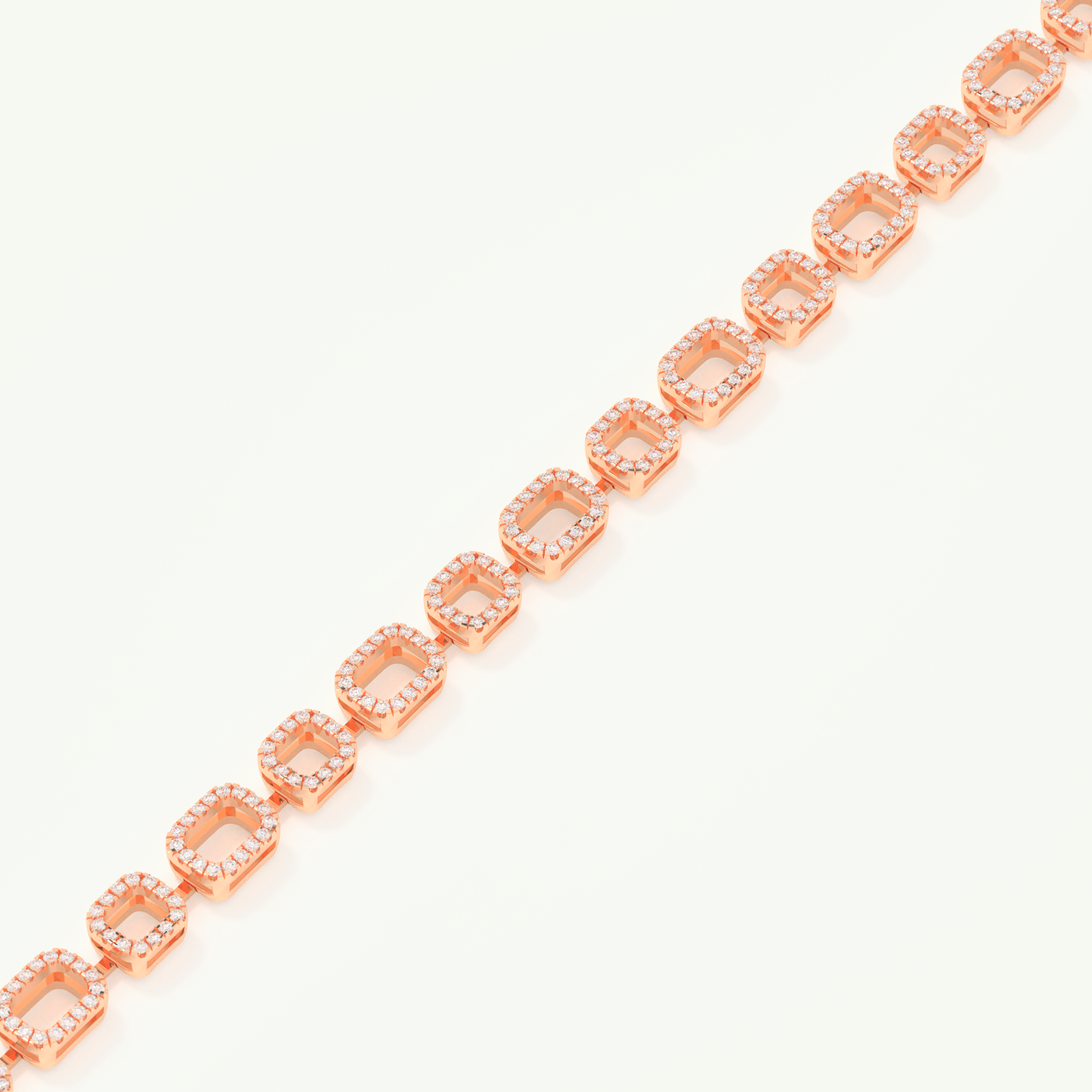0.8 TCW Round Shaped Lab-Grown Diamond Chain Bracelet 6
