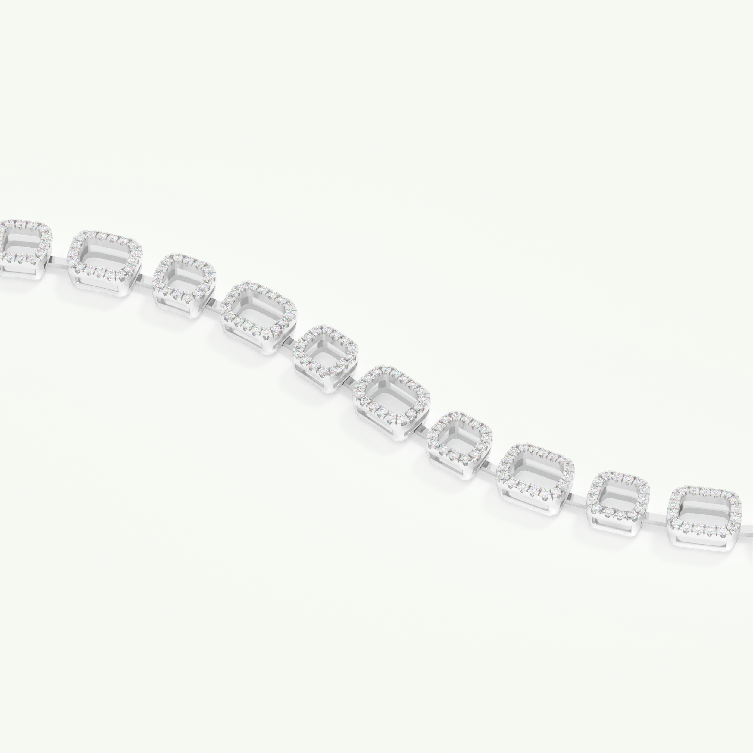 0.8 TCW Round Shaped Lab-Grown Diamond Chain Bracelet 8
