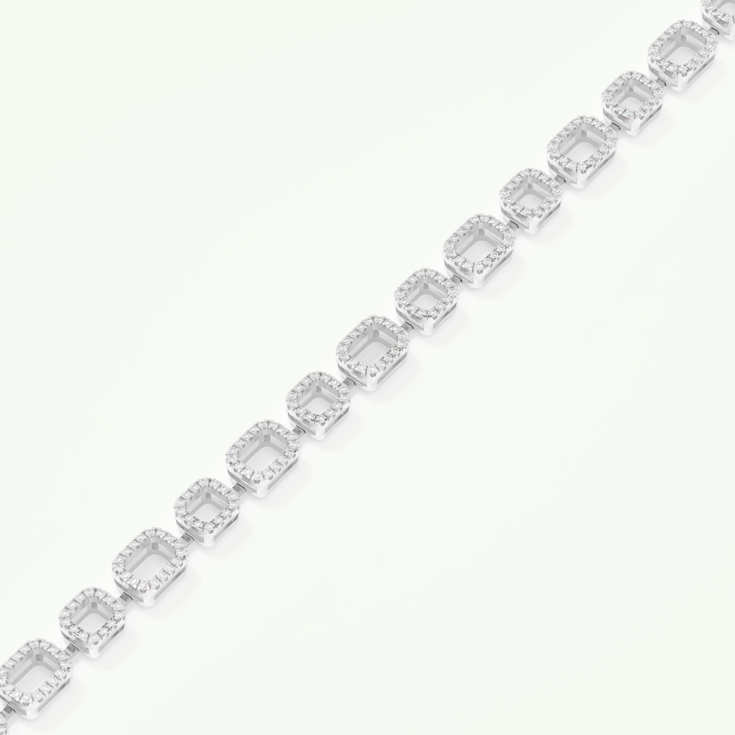 0.8 TCW Round Shaped Lab-Grown Diamond Chain Bracelet 9