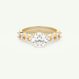 1.29 CT Round Cut Pave Lab Grown Diamond Bridal Set 1