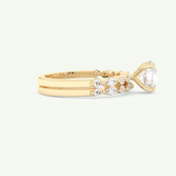 1.29 CT Round Cut Pave Lab Grown Diamond Bridal Set 2