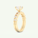 1.29 CT Round Cut Pave Lab Grown Diamond Bridal Set 4