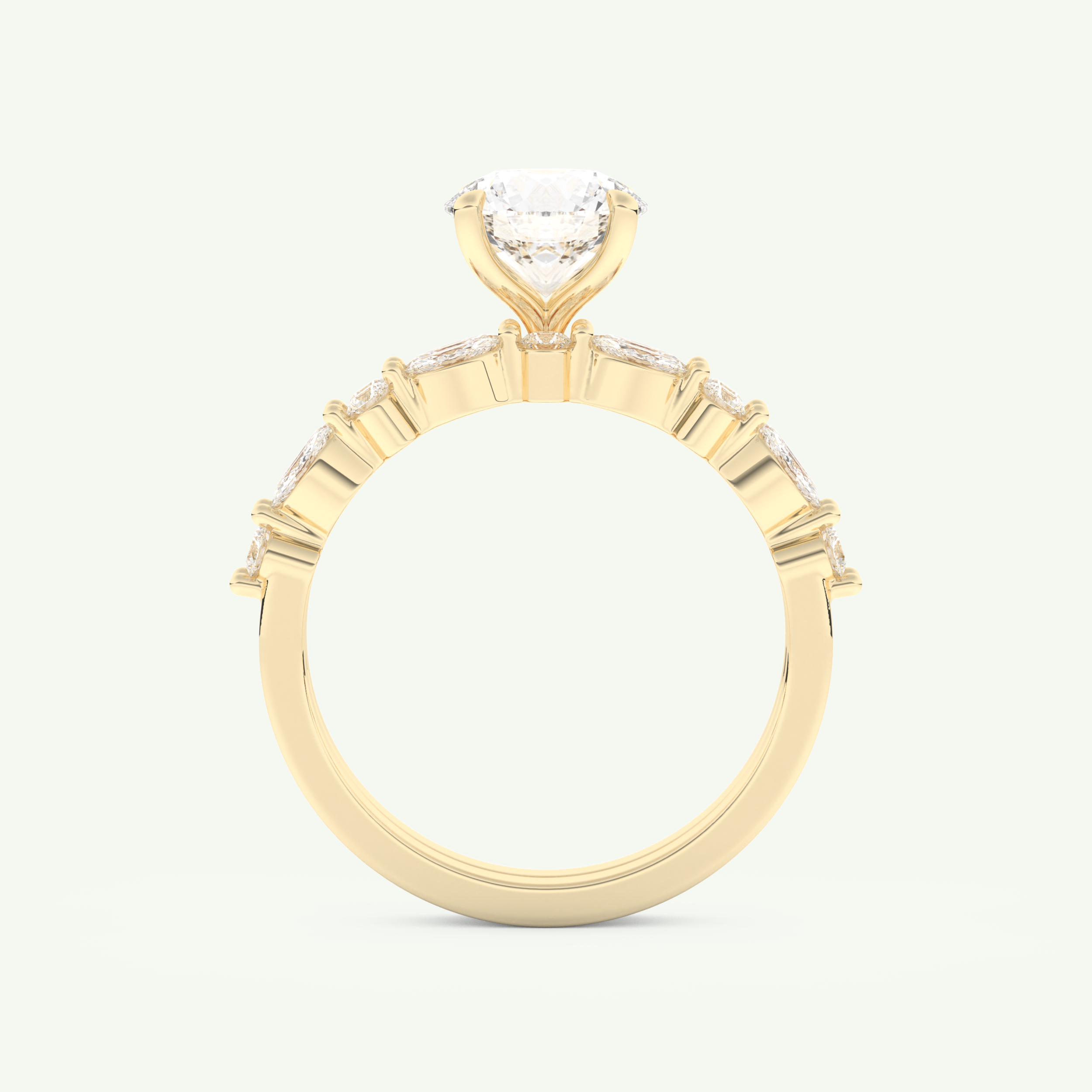 1.29 CT Round Cut Pave Lab Grown Diamond Bridal Set 5