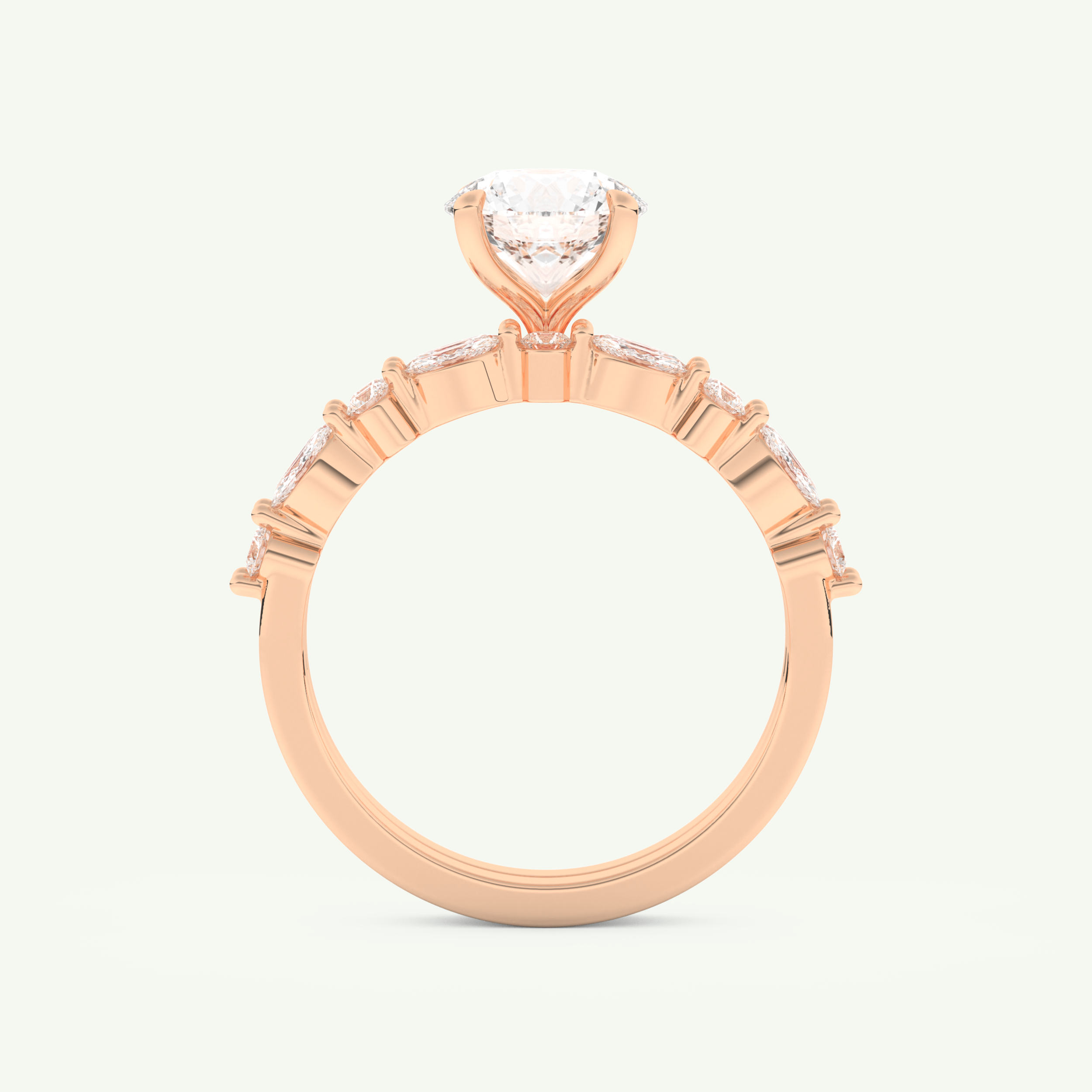 1.29 CT Round Cut Pave Lab Grown Diamond Bridal Set 11