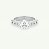 1.29 CT Round Cut Pave Lab Grown Diamond Bridal Set 13
