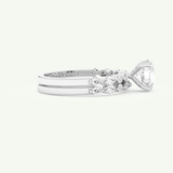 1.29 CT Round Cut Pave Lab Grown Diamond Bridal Set 14