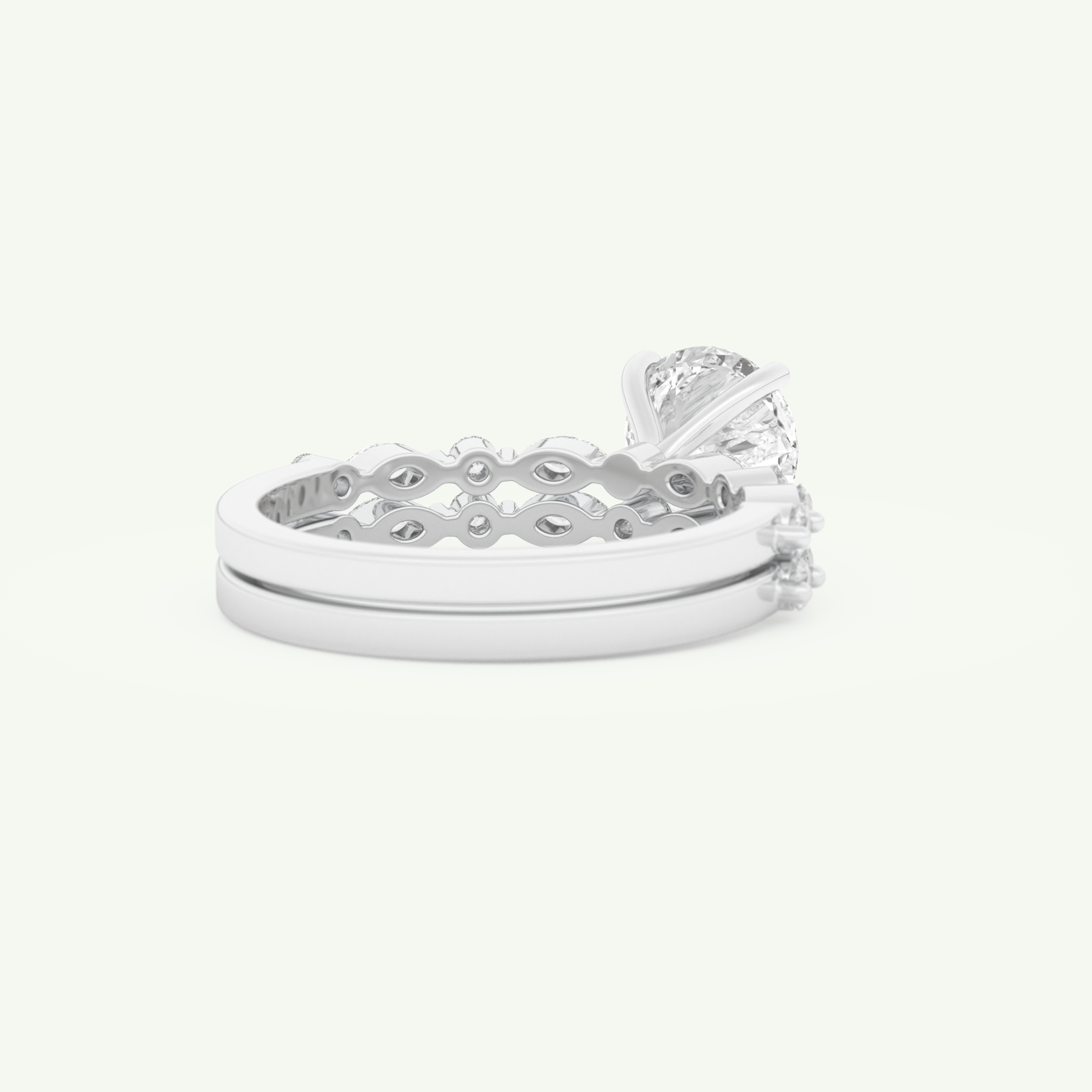 1.29 CT Round Cut Pave Lab Grown Diamond Bridal Set 15
