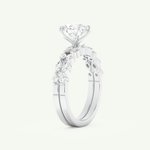 1.29 CT Round Cut Pave Lab Grown Diamond Bridal Set 16