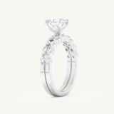 1.29 CT Round Cut Pave Lab Grown Diamond Bridal Set 16
