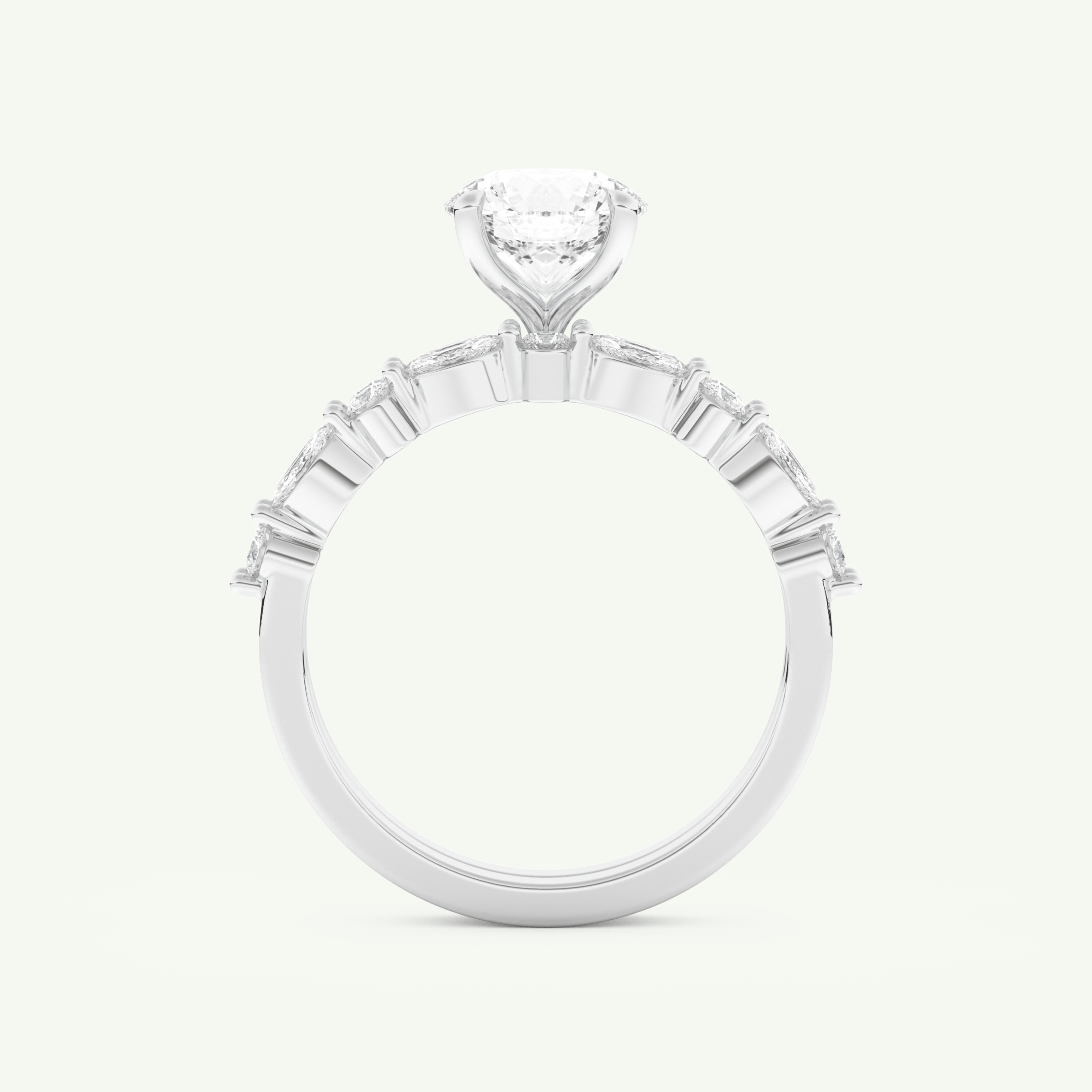 1.29 CT Round Cut Pave Lab Grown Diamond Bridal Set 17
