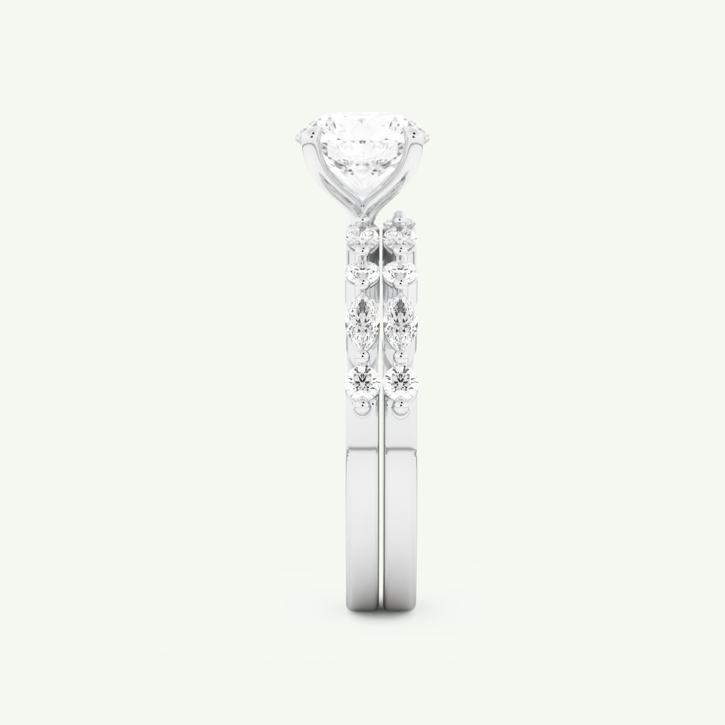1.29 CT Round Cut Pave Lab Grown Diamond Bridal Set 18
