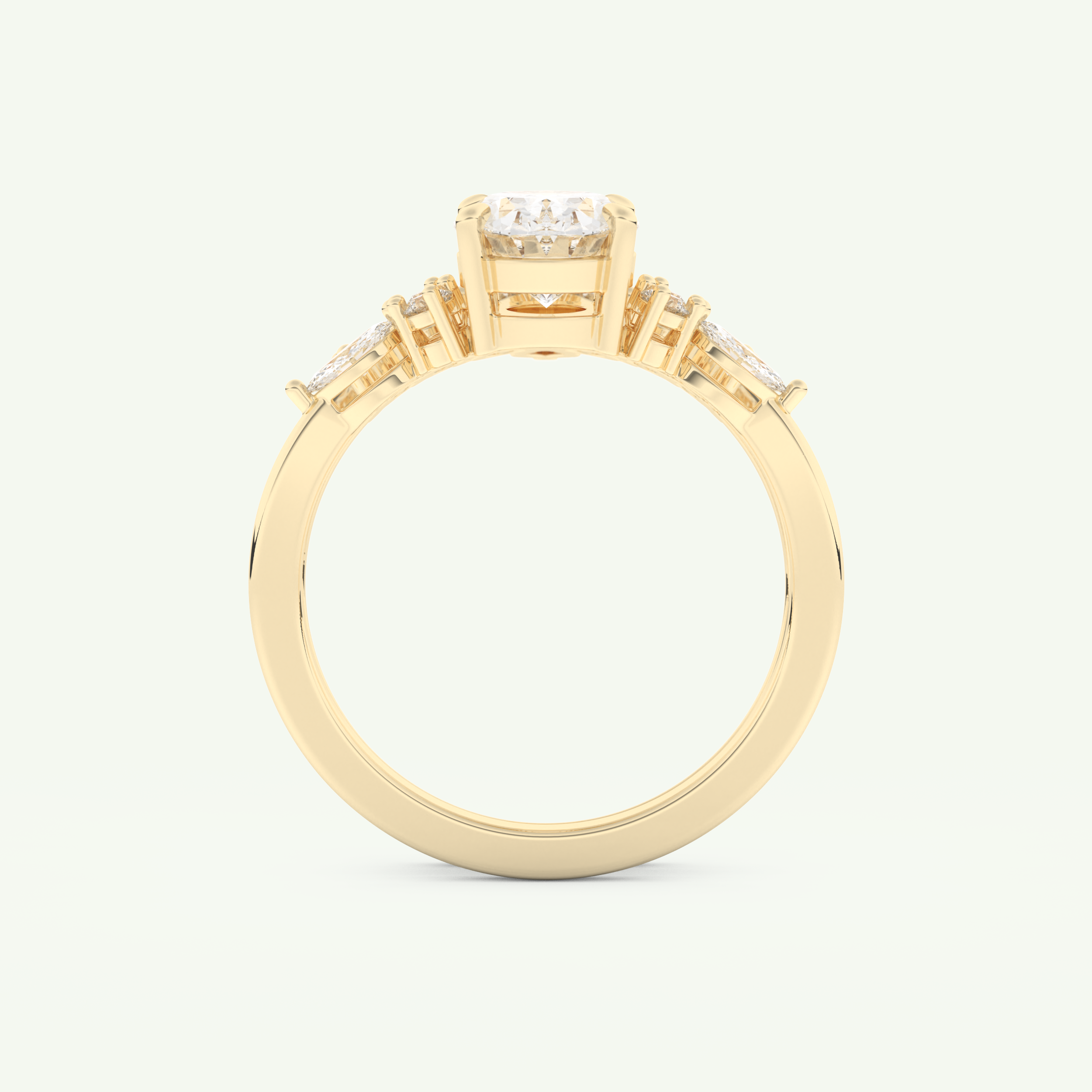 1.22 CT Oval Cut Lab Grown Diamond Bridal Set 5