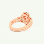 1.22 CT Oval Cut Lab Grown Diamond Bridal Set 9