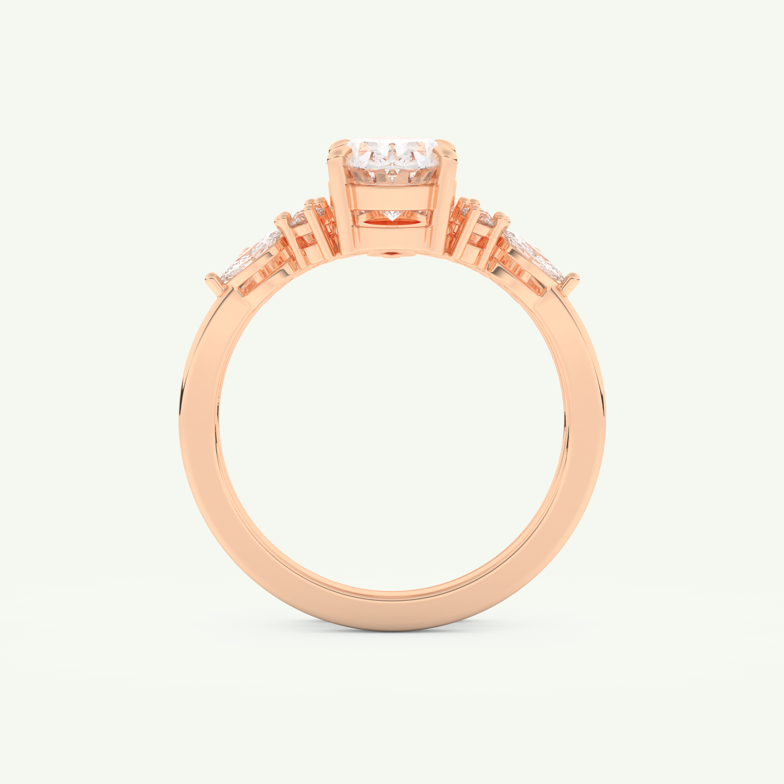 1.22 CT Oval Cut Lab Grown Diamond Bridal Set 11
