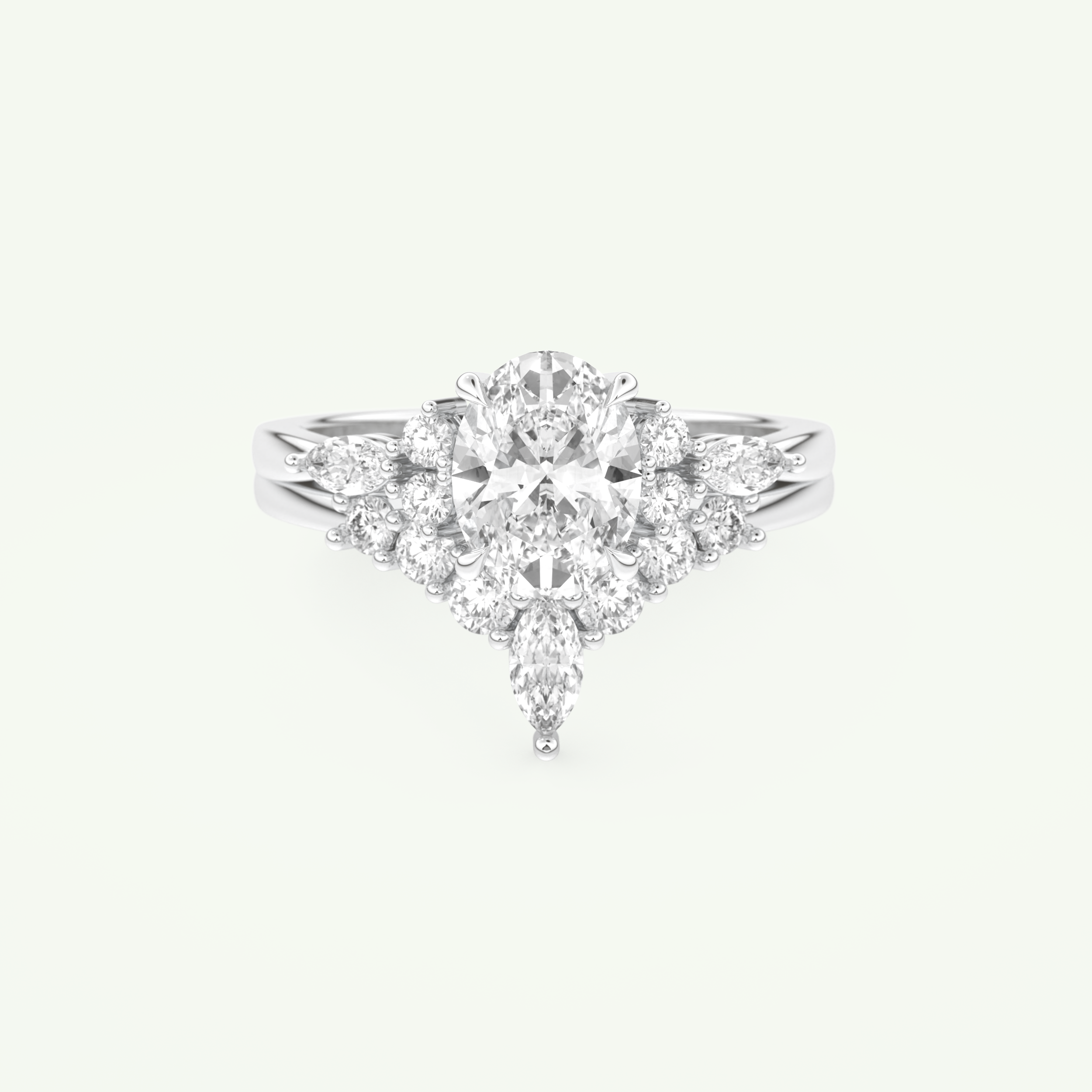 1.22 CT Oval Cut Lab Grown Diamond Bridal Set 13