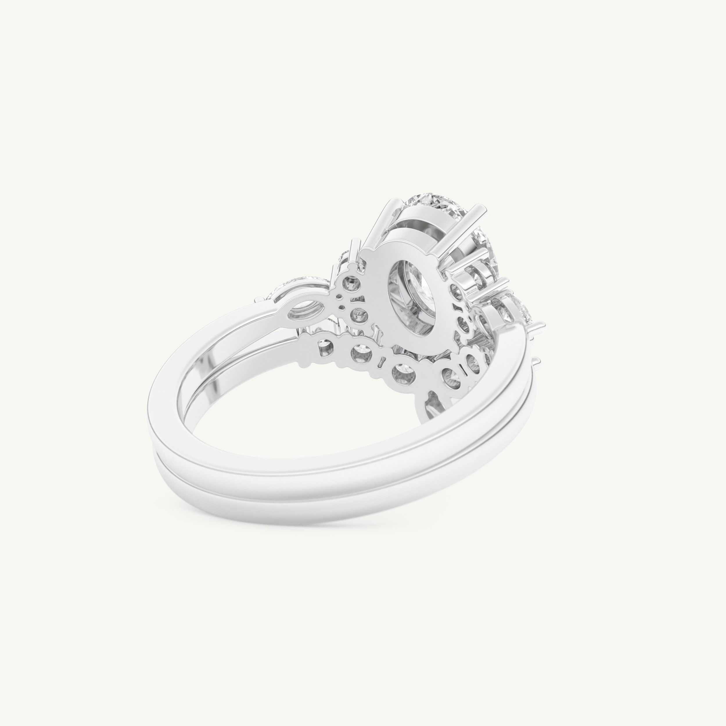 1.22 CT Oval Cut Lab Grown Diamond Bridal Set 15