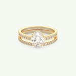 1.09 CT Oval Cut Pave Lab Grown Diamond Bridal Set 1